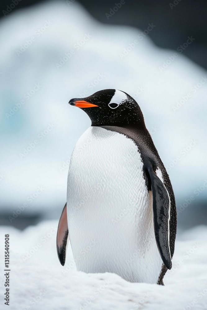 Fototapeta premium Gentoo Penguin on Antarctic Ice
