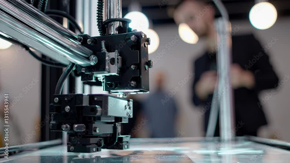 Modern 3d printer creating an object layer by layer Modern 3d printer creating an object layer by layer