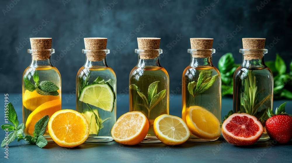 Refreshing Citrus and Herb Infused Water Bottles - Summer Wellness Drinks Refreshing Citrus and Herb Infused Water Bottles - Summer Wellness Drinks