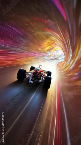 Racing Through a Cosmic Tunnel: A Futuristic Speed Fantasy