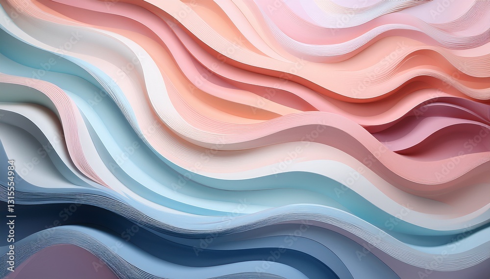 Pastel layered paper waves background Pastel layered paper waves background