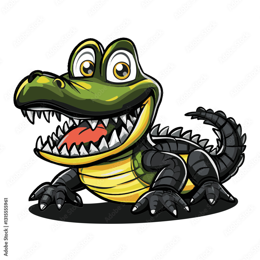 Obraz premium Crocodile Simple Vector Logo
