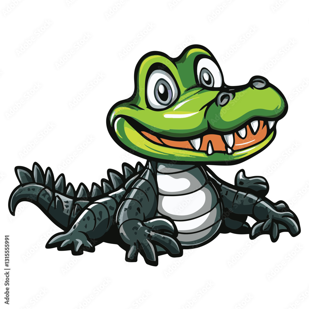 Obraz premium Crocodile Simple Vector Logo