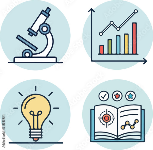 set of research related icons editable stroke