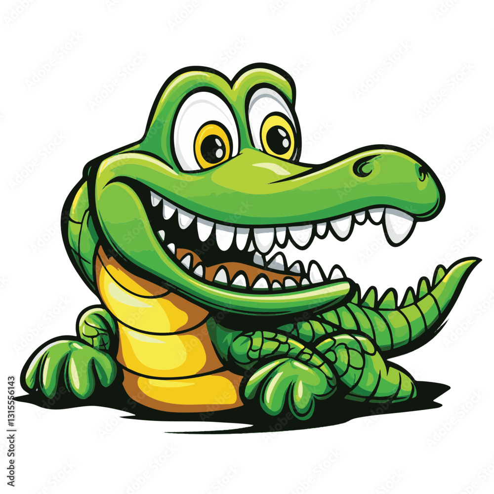 Obraz premium Crocodile Simple Vector Logo