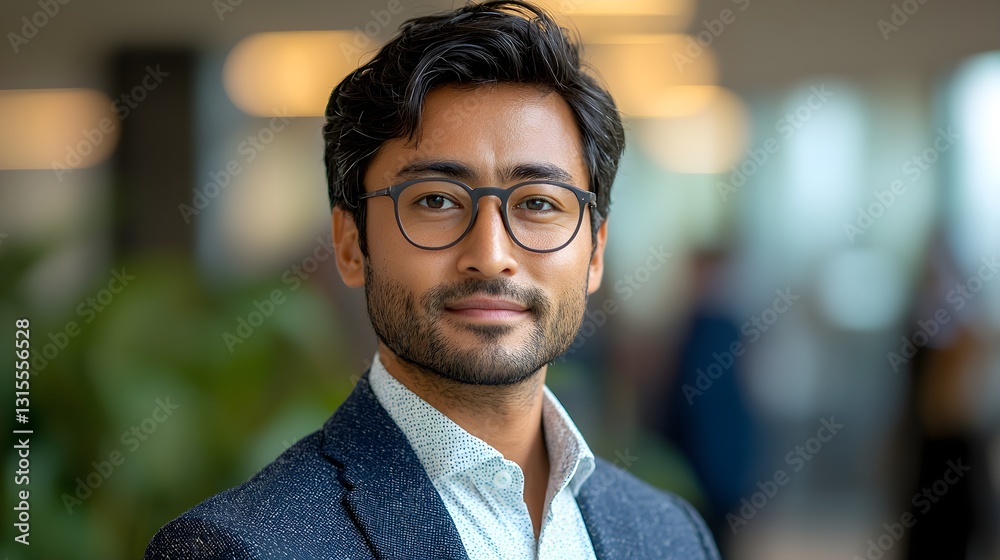 Fototapeta premium Senior Businessman in Modern Suit and Glasses