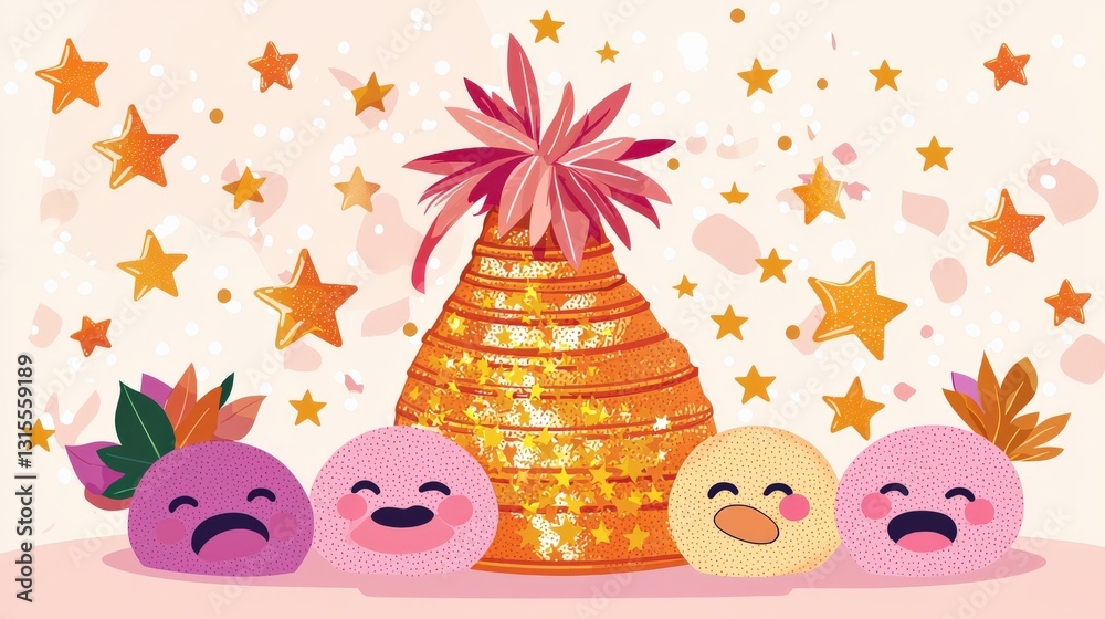 Naklejka premium Minimal concept of Satisfaction evaluation graphic, clear representation of happy, neutral, and sad faces with decreasing stars, organized for business success analysis, widely used in marketing
