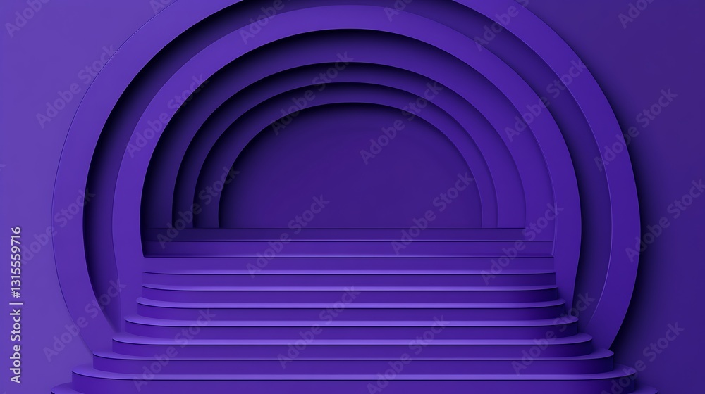 Fototapeta premium Purple archway steps, abstract background