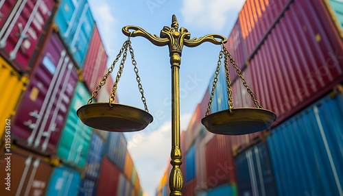 Scales Justice Global Trade Port