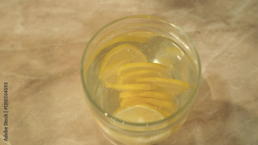 Combining Various Ingredients Together Inside a Transparent Glass Container or Vessel Combining Various Ingredients Together Inside a Transparent Glass Container or Vessel