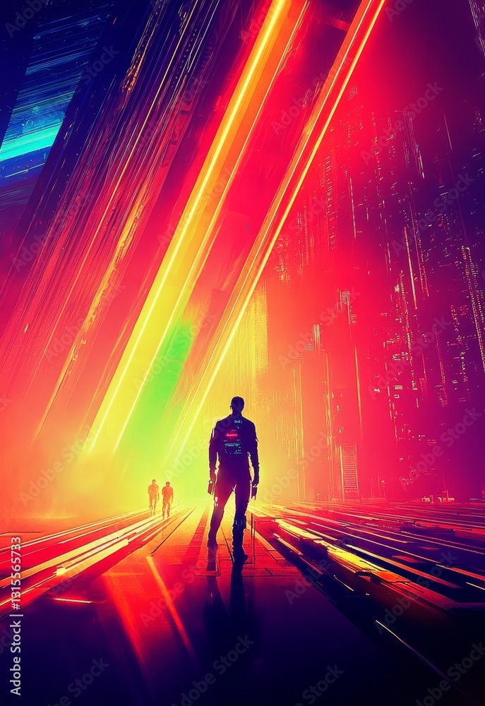 The Night Comes Alive: People Bathed in Neon Lights The Night Comes Alive: People Bathed in Neon Lights