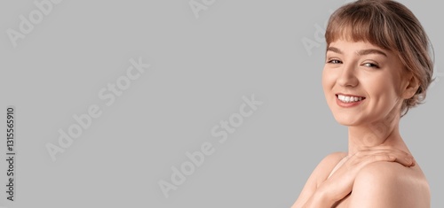 Pretty young woman with nud...