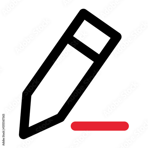A Bold Red Line Edits A Simple Black Pencil, Symbolizing Correction, Precision, And The Power Of Editing With Clean Lines And Stark Contrast