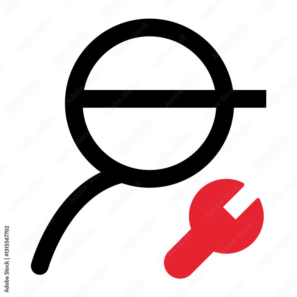 A Skilled Technician Ready To Solve Your Problems, Depicted With A Simple Bold Line Art Style And A Vibrant Red Wrench A Skilled Technician Ready To Solve Your Problems, Depicted With A Simple Bold Line Art Style And A Vibrant Red Wrench