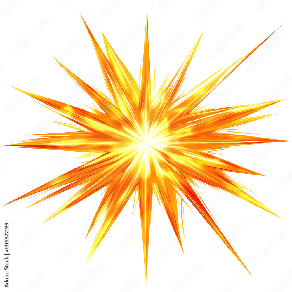 Fototapeta premium Abstract Starburst Radiating Light With Orange and Yellow Glow