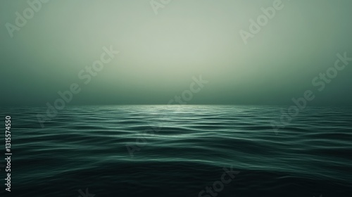 Dark oceanic expanse under soft light in a minimalist tranquil scene