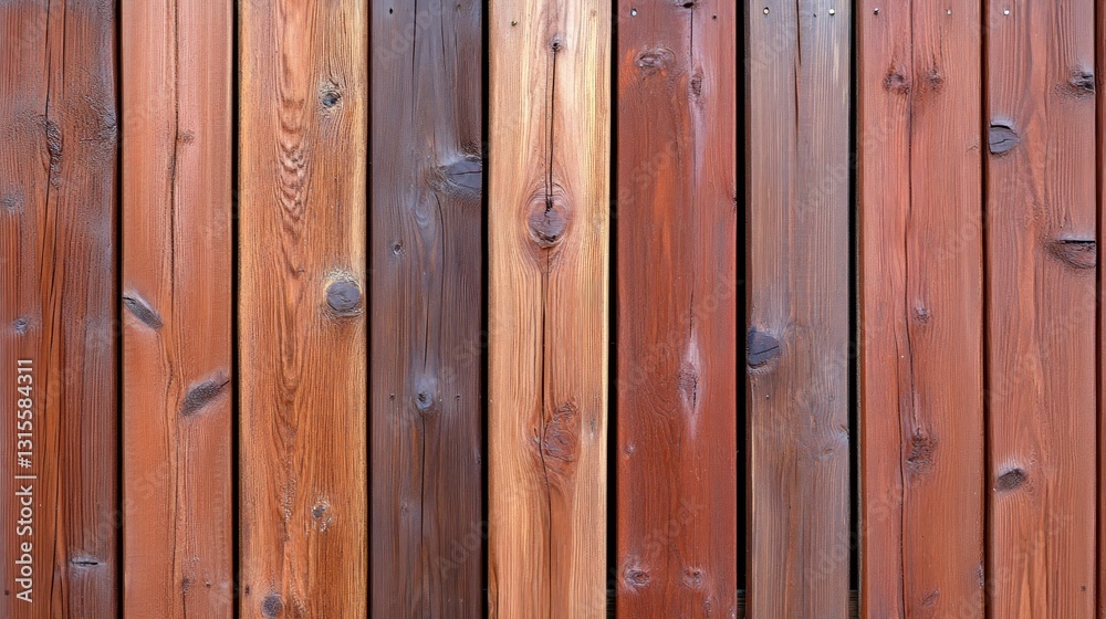 Fototapeta premium Close-up of wooden fence. Natural pattern, texture, and color variations on each vertical plank