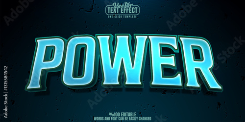 Power editable text effect, customizable kingdom and king 3d font style