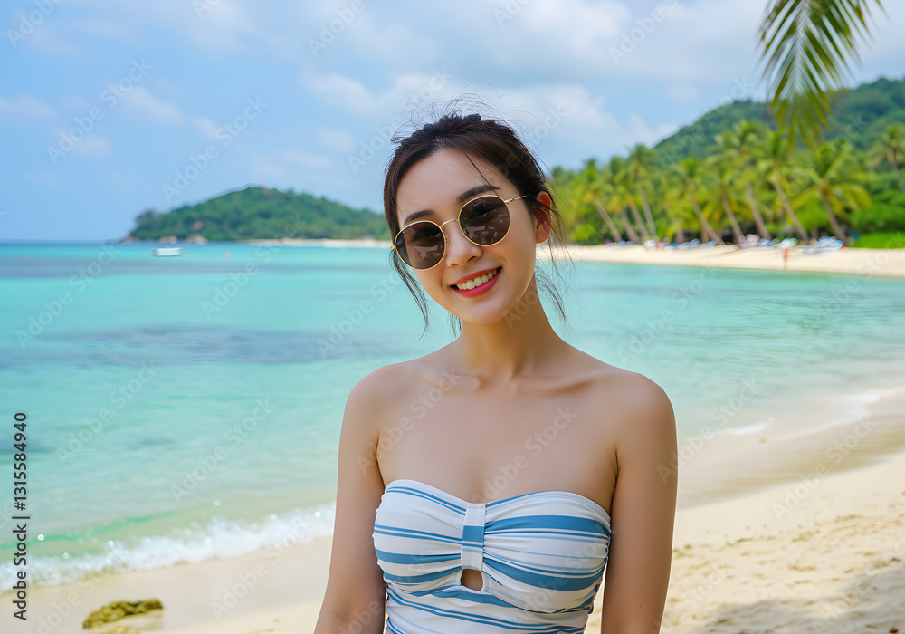 Young Woman in Bikini on Tropical Beach
Young Woman in Bikini on Tropical Beach