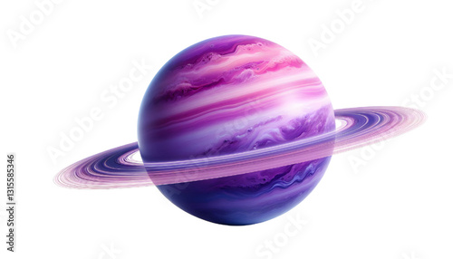 purple ring planet isolated on white background