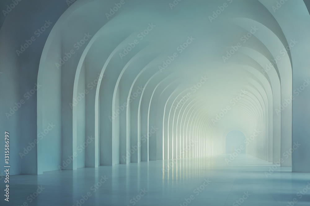 Obraz premium empty white arches with light coming