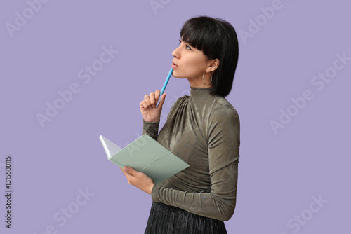Pensive young woman with no...