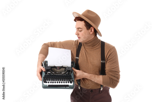 Young man with vintage type...