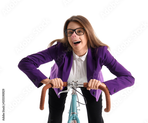Young businesswoman in funn...
