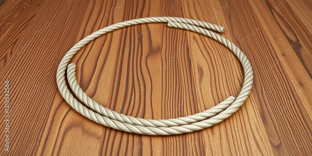 Obraz premium Circular Rope Arrangement, Chocolate & Caramel, Poplar Plank