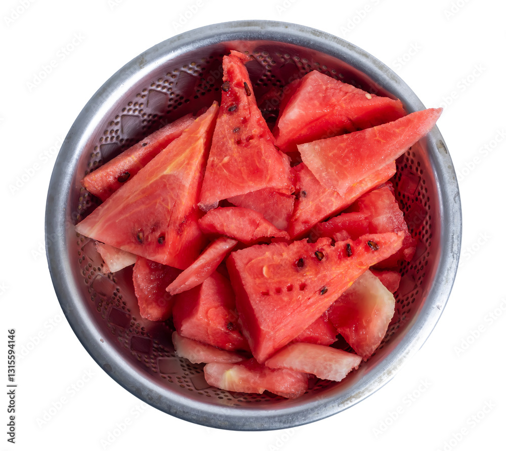 Freshly sliced watermelon in a bowl Freshly sliced watermelon in a bowl