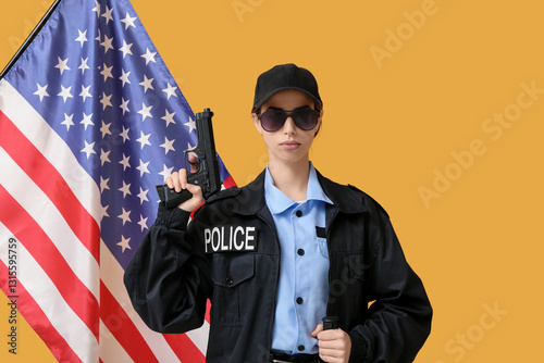 Female police officer with ...