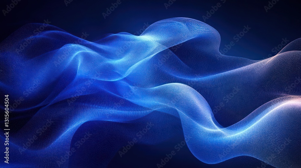 Obraz premium Abstract flowing blue waves dark background