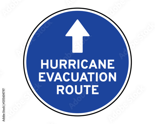 Hurricane Evacuation Route US Road Sign High Quality Stock Vectorial Image