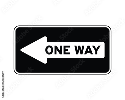 One Way US Road Sign High Quality Stock Vectorial Image