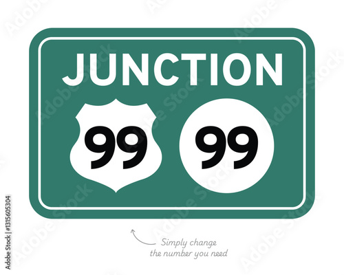US Roadway Junction Sign High Quality Stock Vectorial Image