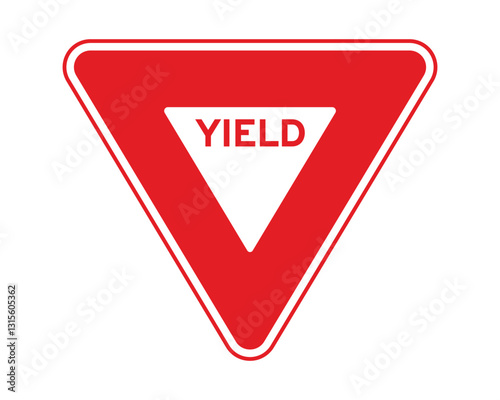 Yield Sign US Road High Quality Stock Vectorial Image