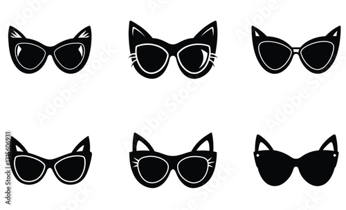 Cat Eye Sunglasses silhouette vector