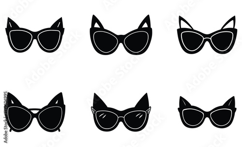Cat Eye Sunglasses silhouette vector