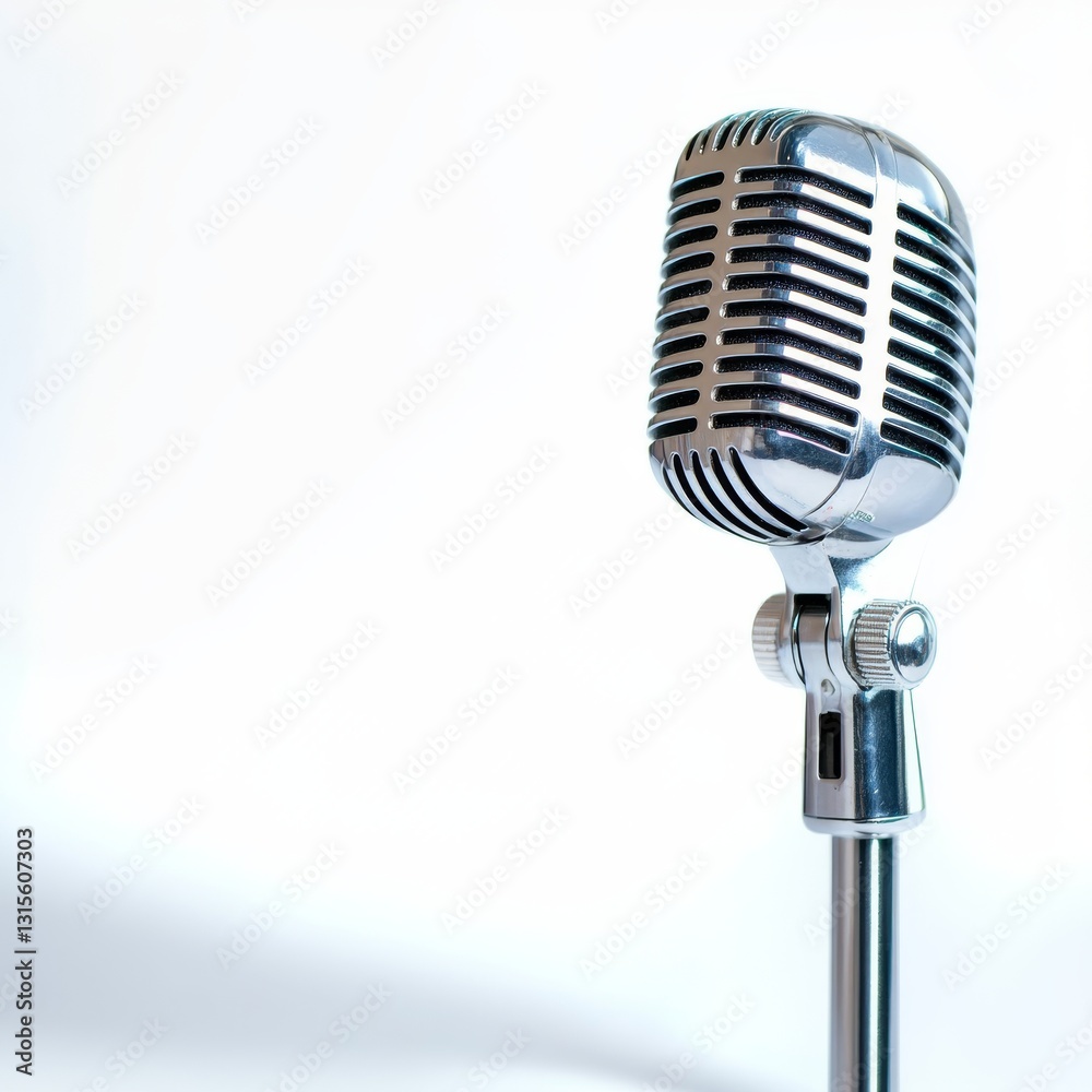 Fototapeta premium Vintage microphone on white background (1)