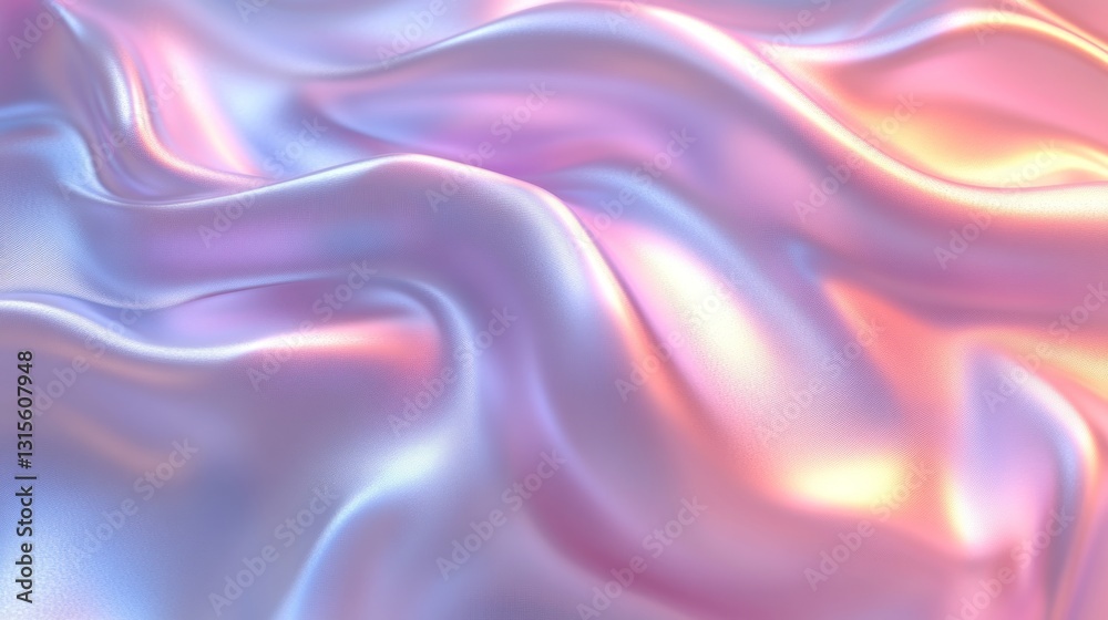Fototapeta premium Abstract iridescent fabric waves
