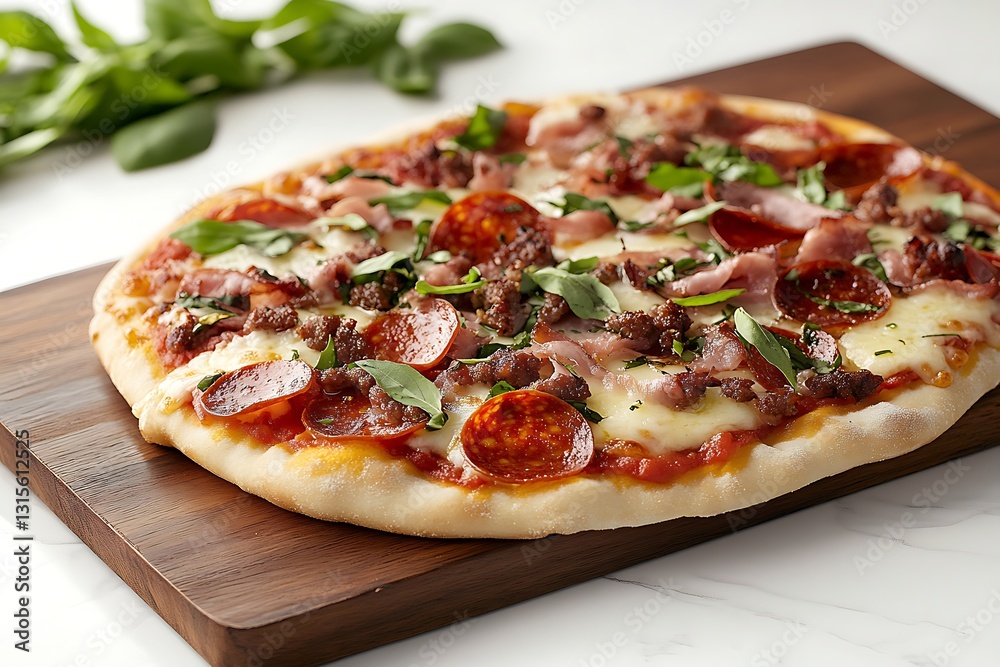 Mouthwatering Gourmet Pizza with Assorted Toppings Mouthwatering Gourmet Pizza with Assorted Toppings