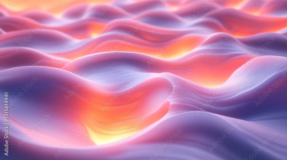 Abstract wavy surface, glowing interior, soft light, digital art Abstract wavy surface, glowing interior, soft light, digital art