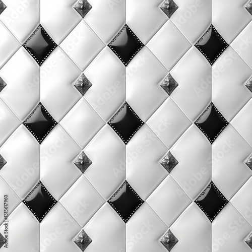 Creating a inspired seamless argyle pattern with alternating metallic elements in high-fidelity detail