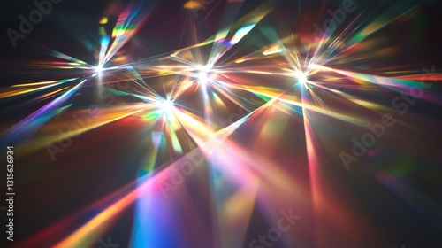 geometric light patterns from crystal refraction, pure spectrum rainbow separation floating in darkness, photorealistic caustic networks, jewelry studio lighting, multiple beam interference patterns,