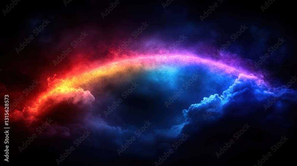 Fototapeta premium Colorful cloudscape arch night sky