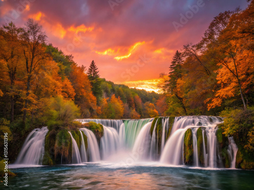 waterfall in autumn. waterfall, water, river, nature, stream, forest, cascade, landscape, fall, rock, autumn, falls, flowing, green, park, stone, spring, tree, creek, mountain, beautiful, flow, fresh,