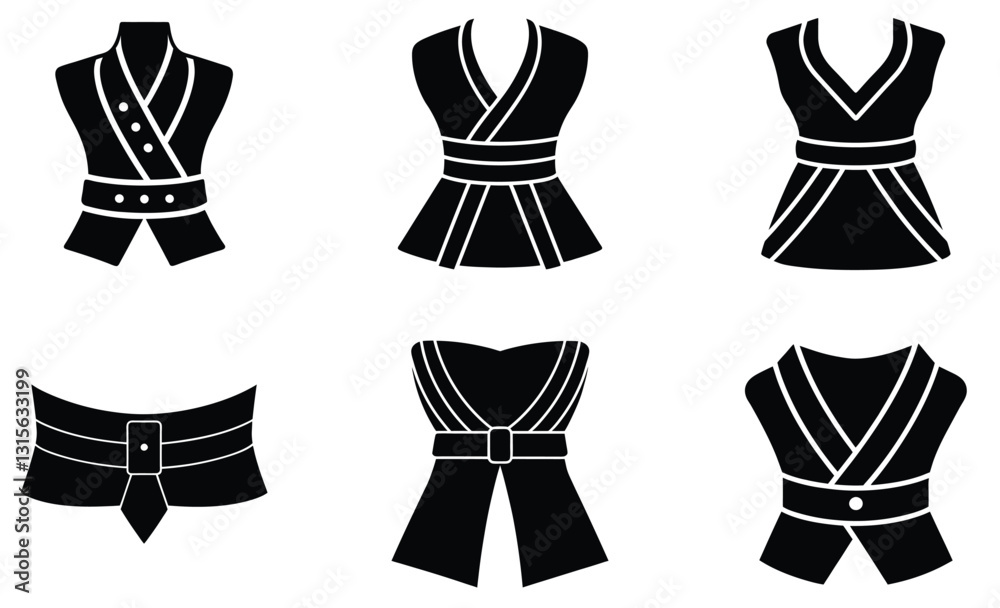 Sash Belt silhouette vector