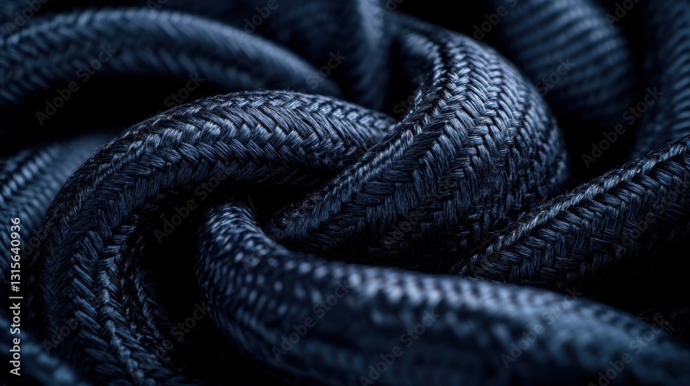 Obraz premium Dark navy woven fabric texture close-up