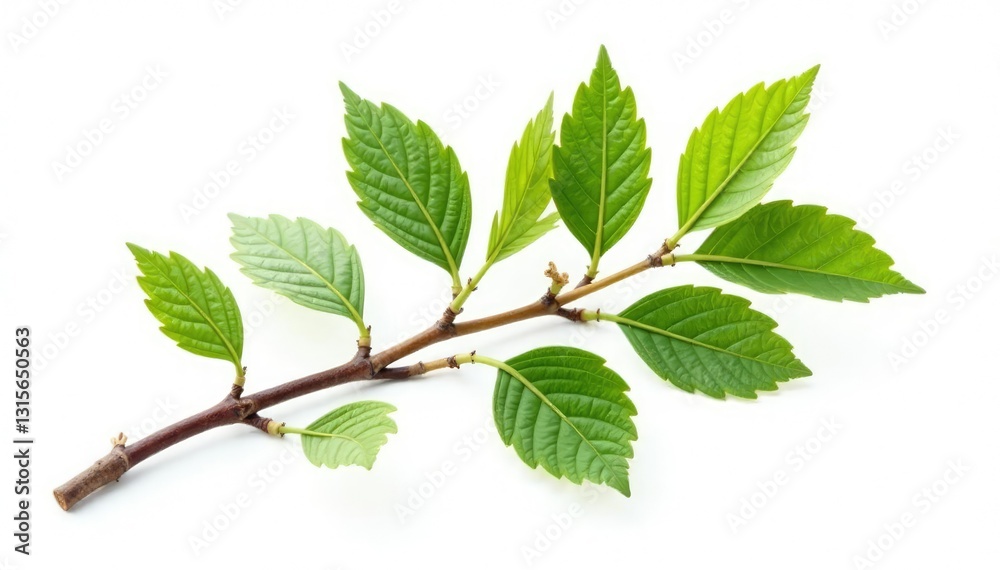 Single isolated branch with intricate details on white background, branch, organic Single isolated branch with intricate details on white background, branch, organic