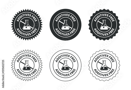Additives free icon design illustration. No additives symbol for food packaging